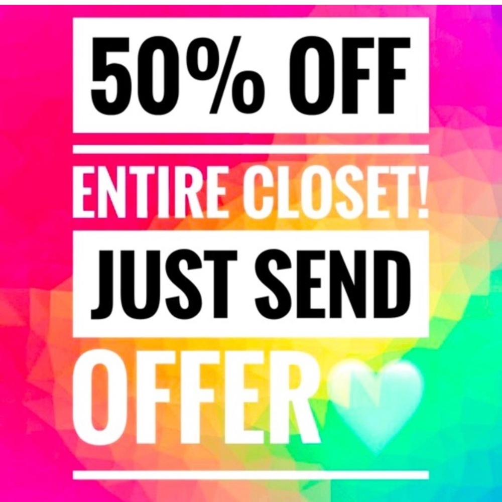 Selling everything 50% off ENTIRE CLOSET.
